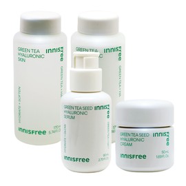 Innisfree Green Tea Hyaluronic Acid 4 types (skin + lotion + cream + serum) / 이니스프리 그린티 히알루론산 4종구성(스킨+로션+크림+세럼)