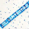 Happy Birthday Blue Recyclable Paper Banner - 2.6m
