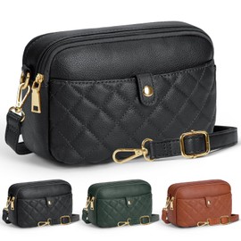 NEWHEY Bolsa Crossbody Mujer de PU Bolso Bandolera Impermeable Bolsas de Mujer Correas Ajustable Bolsa de Mano Ligero para Citas Viajes Trabajo Negro