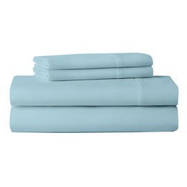 Sheets for Camping Cot Mattress - Fitted Cot Sheet Perfect for Narrow Twin/Cot Size/Rv Bunk/Guest Bed Replacement/30 X 80" Mattress/Camping Cot, Light Blue Solid, Cotton Cot Sheets 4 Piece