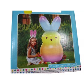 Just Born Inc. Rainbow Easter Bunny Inflatable Peep New 4ft Tall Multi Color Pastel Ombre