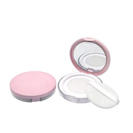 Plastic Loose Powder Compact Container with Velvet Powder puff Mirror and Elasticated Net Sifter,Empty Reusable Powder box, 5g Portable DIY Makeup Powder case