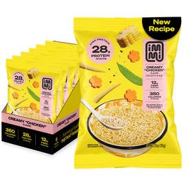 immi Creamy “Chicken” Ramen – Improved Taste, Better Texture & High Protein – Vegan, Ramen Noodles – Low Carb, Zero Sugar – Healthy Keto-Friendly Ramen Bowl, 6-Pack