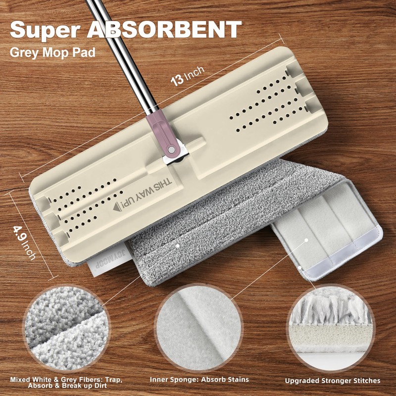 JOYMOOP Flat Mop, Microfiber Mop for Floor Cleaning and Wall