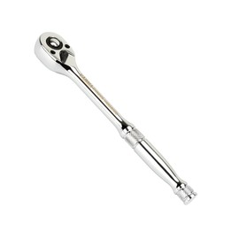VÄRMA 1/4-inch 72-Tooth Reversible Quick Release Ratchet, Quick Release Button Rachet Handle, 5-Degree Swing Arc, Premium Chrome Vanadium Steel Construction, Cr-Mo Head, Mirror Finish (1/4" Drive)