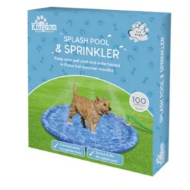 eBoutik - Summer Pet Cooling Splash - PVC Dog Swimming Pool, Garden Hose Connection - Foldable Inflatable Puppy outdoor Play Mat for Summer Beach, Garden or Backyard (Pool & Sprinkler Dia 100cm)