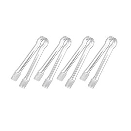 4Pcs Plastic Serving Tongs for Buffet, Small Clear Plastic Kitchen Tongs, Serving Utensils Tongs for Buffet, Food, Ice, BBQ Cooking Utensils(6.3 Inch)