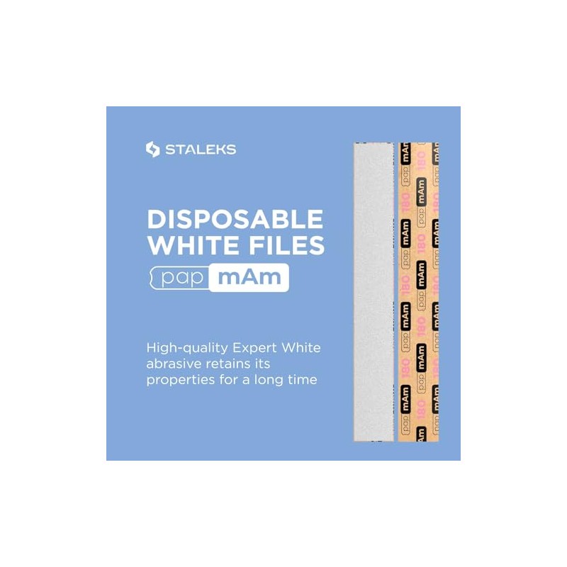 White Disposable papmAm Files for Straight Nail File Staleks Pro