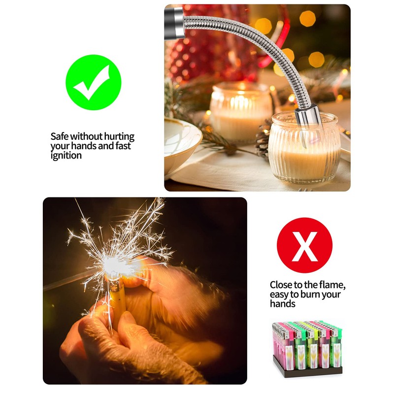 VEHHE Candle Lighter, 2 Pack Rechargeable Electric Lighter with LED