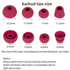 SNHTLS Replacement Eartips Silicone Earbuds Buds Set Compatible with Powerbeats 2/3 Headphones Silicone Ear Bud Replacement Pieces 4 Pair (Brick-Red)