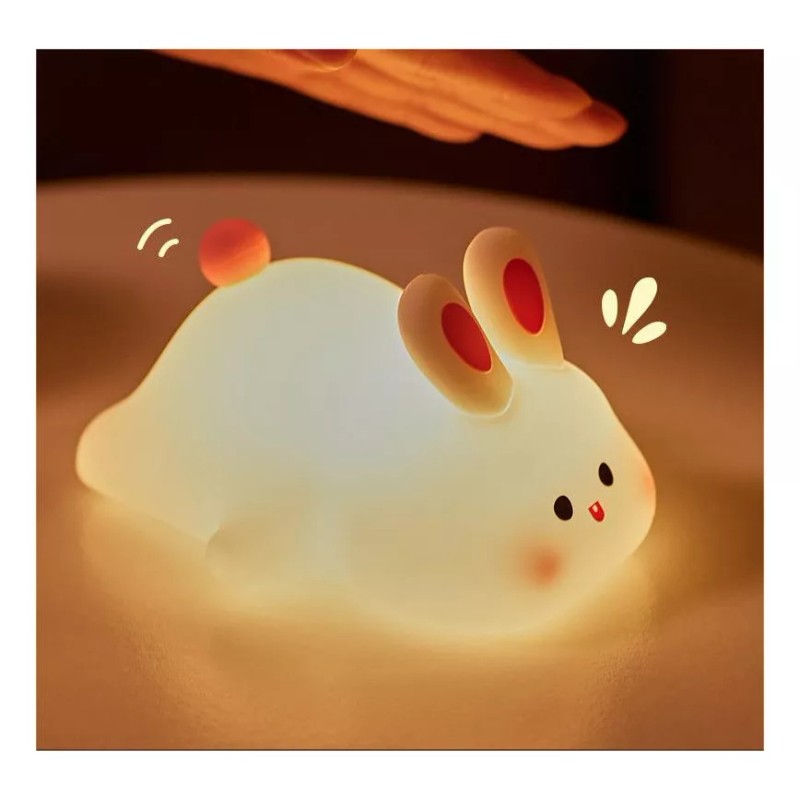 generic Z Lámpara De Noche Big Face Rabbit Con Sensor
