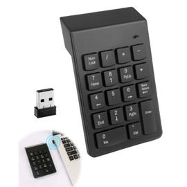 18 Key Wireless Numeric Keypad Number Pad Portable 2.4G Mini USB Numpad Slim Input Devices for Laptop Notebook Desktop PC Tablet Compatible with Windows System