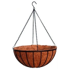 20" Georgian Rigid Iron Hanging Basket (940) with Coco Moss Liner