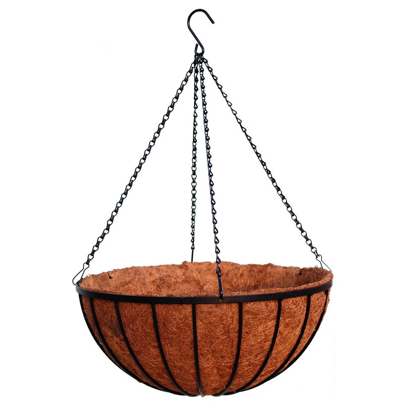 20" Georgian Rigid Iron Hanging Basket (940) with Coco Moss