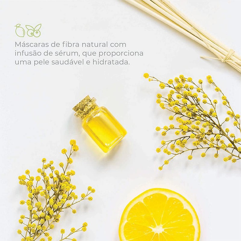 Lemon Yellow Brightening 100% Cotton Face Leaf Mask
