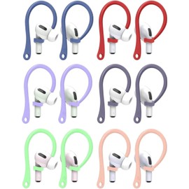 ALXCD Ear Hooks Compatible with AirPods 4 4th Gen, 6 Pairs Anti-Slip Soft Silicone Earhook Repalcement Earhooks Earbuds Hook Compatible with AirPods 4 722 6 Pairs 6 Colors