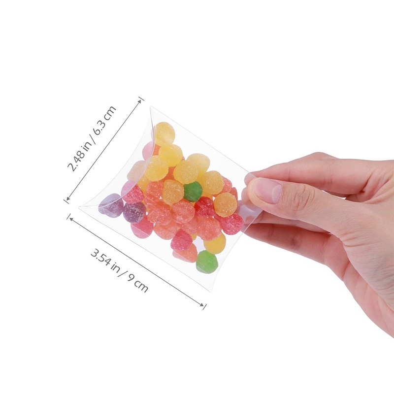 Ultnice Pack of 50 Clear Pillow Shape Gift Boxes Candy