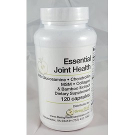 Being Well Essentials Essential Joint, Nails and Hair Health Glucosamine, Chondroitin, MSM, Collagen, & Bamboo Extract Dietary Supplement - 120 Capsules