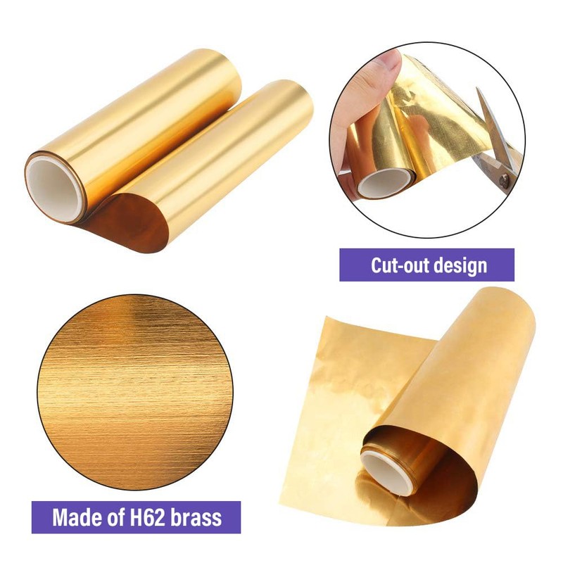 TA-VIGOR 1Pcs Brass Sheet Roll, 1000mm x 50mm x 0.1mm