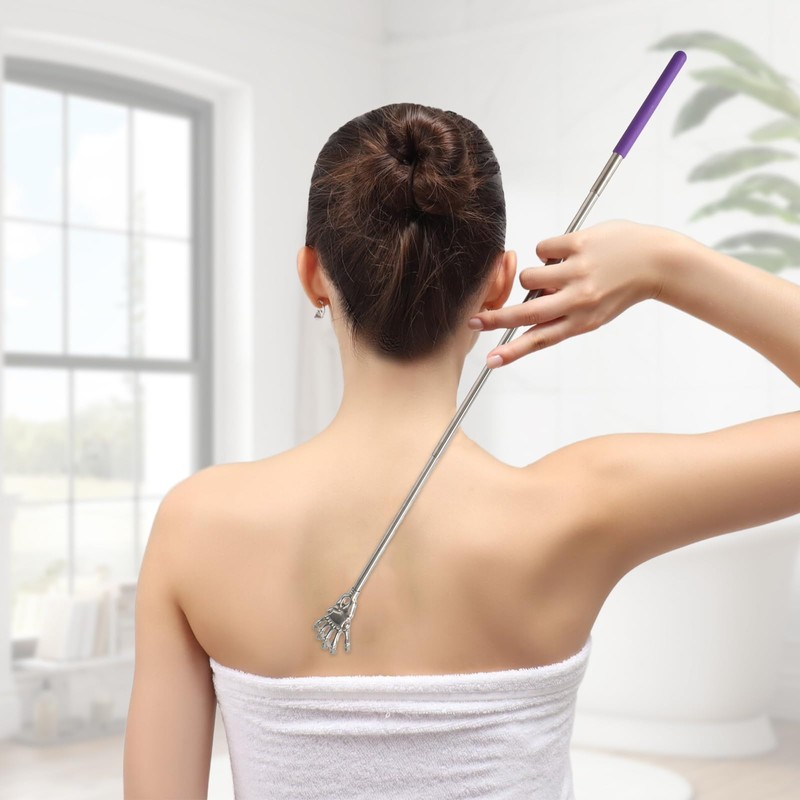 Pack of 6 Back Scratchers, Expandable Telescopic Back Scratcher, Stainless
