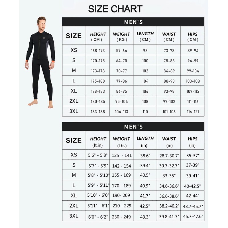 WYYHAA 3MM Neoprene Two Piece Wetsuit, Diving Suit Top and