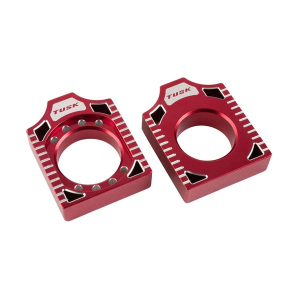 Tusk Racing Axle Block Red For SUZUKI RM250 2002-2008