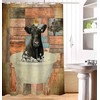 GOOESING Rustic Farm Cow Shower Curtain Farmhouse Barn Door Country