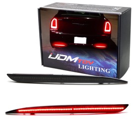 iJDMTOY Dark Smoked Lens 90-SMD Full LED Rear Bumper Reflector Light Trim Compatible With 2015-up Chrysler 300, Function as Tail or Rear Fog Lights