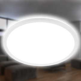BRILONER LED Ceiling Light with Indirect Light, Flat, Neutral White Light Colour, Lamp, Ceiling Light, Living Room Lamp, LED Panel, Kitchen Lamp, Ceiling Lighting, 29.3 x 2.8 cm, White