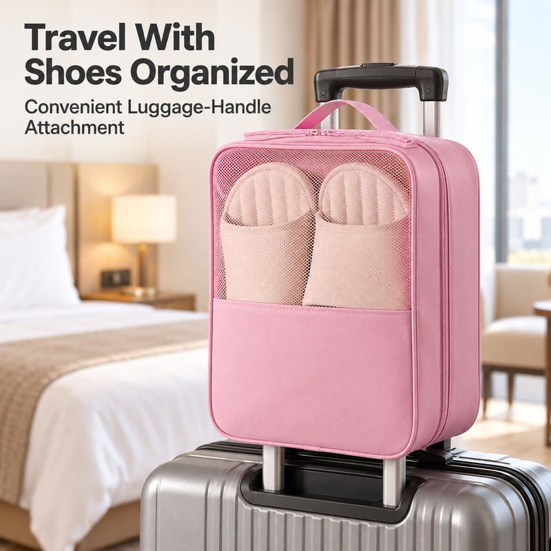 Travel Shoe Organizer Bag for Packing Up to 3 Pairs