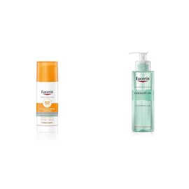 Eucerin Eucerin sun oil control fps 50+ tono claro 50ml + Gel limpiador facial piel grasa imperfecciones, 400ml