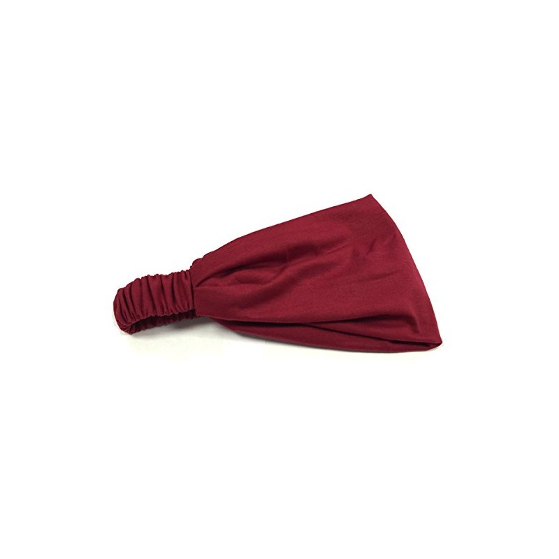 Bowbear Women Solid Wide Elastic headband, Burgundy