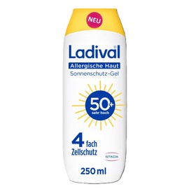 Ladival® Allergic Skin Sun Protection Gel SPF 50+ for the Body for Sun Allergy and Mallorca Acne, Waterproof, with 4-Way Cell Protection, Sun Cream 250 ml