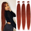 Pre Stretched Braiding Hair 26''3 Packs Copper Red Braiding Hair