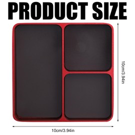 BOXOB Magnet Tool Tray, 3.94x3.94 Inch 3 Compartments Magnetic Parts Tray Screws and Bolts Organizer for Storing Sockets Screws Small Parts Garage Home Outdoor