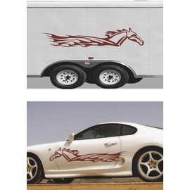 Auto Truck Boat Enclosed Trailer Toy Hauler RV Camper SUV Car Flames Tribal Racing Replacement Graphics Decals Stickers