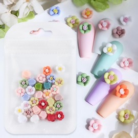 30 Pcs Colorful Flowers Nail Charms 3D Resin Flower Charms for Acrylic Nails Spring Summer Floral Nail Art Charms with White Pink Green Red Blue Yellow Orange Designs for Women DIY Nail Decorations