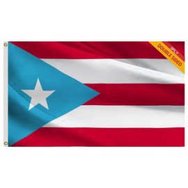 Heavy Duty Double Sided Light Blue Puerto Rico Nautical Flag 12X18 inch 3ply,PR National Boat Flags, 100D Thick Polyester Puerto Rican Flags,UV Resistant Outdoor Deco Banner, Vivid Color, All Weather, Double Stitched with Sturdy Brass Ring. (3ply, 12x18 