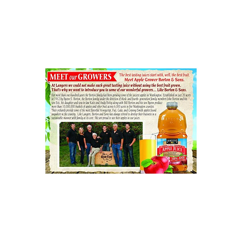 Langers 100% Juice, Apple, 101.4 Fl Oz (Pack of 4)