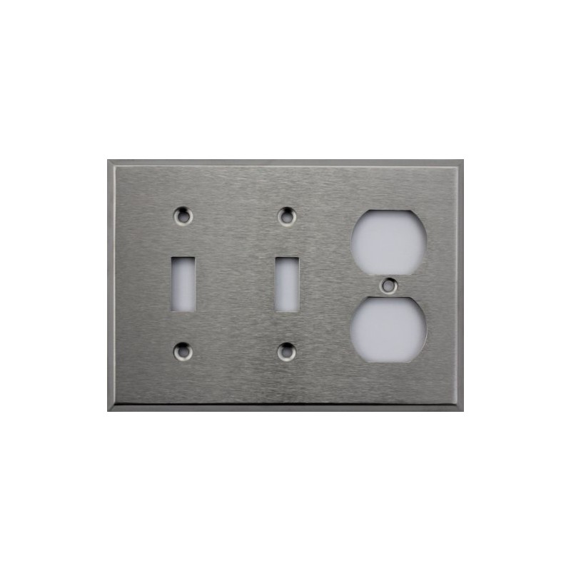 Brushed Satin Stainless Steel 3 Gang Wall Plate - 2