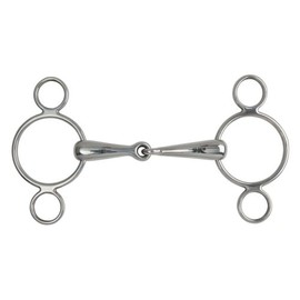 Shires Equestrian Hollow Mouth Two Ring Gag Bit 5.5 Steel