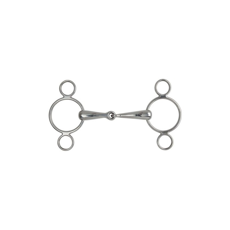 Shires Equestrian Hollow Mouth Two Ring Gag Bit 5.5 Steel