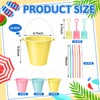 15 Set 33.8 Ounce Large Beach Drink Buckets with Shovels