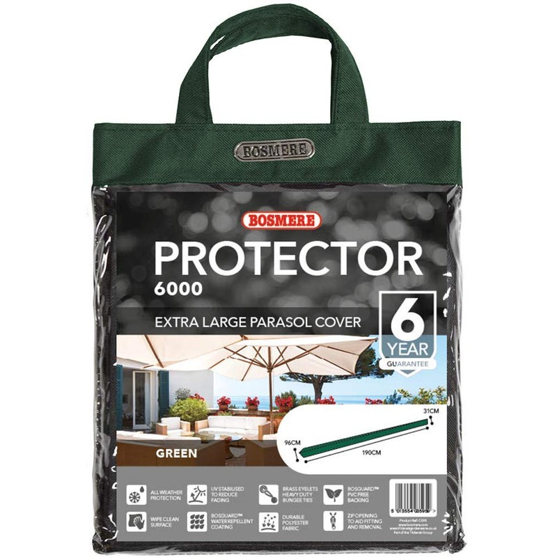 Bosmere Protector 6000 | Garden Parasol Umbrella Cover | L190cm
