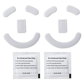 2 Sets White Rounded Curved Edges Mouse Feet Pads Skates Compatible for Razer Deathadder V2 PRo Gaming Mouse