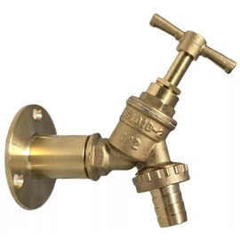 TC Outside Garden Hose Union Bib Tap Kit 1/2" with Brass Wall Plate Flange Boss