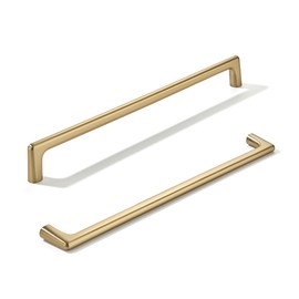 khtumeware 2 Pack Antique Champagne Bronze Cabinet Pulls 8-3/4 Inch(224mm) Hole Centers Satin Brass Cabinet Pulls Kitchen Cabinet Hardware for Cupboard Drawer Handles Dresser Pulls