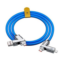 Cmeilau 2024 New 180° Rotating Fast Charge Elbow Data Cable with Light,120W Elbow Super Fast Charge 6A Data Cable,Universal Zinc Alloy Fast Charge Multi USB C Cable (Blue, 1m)