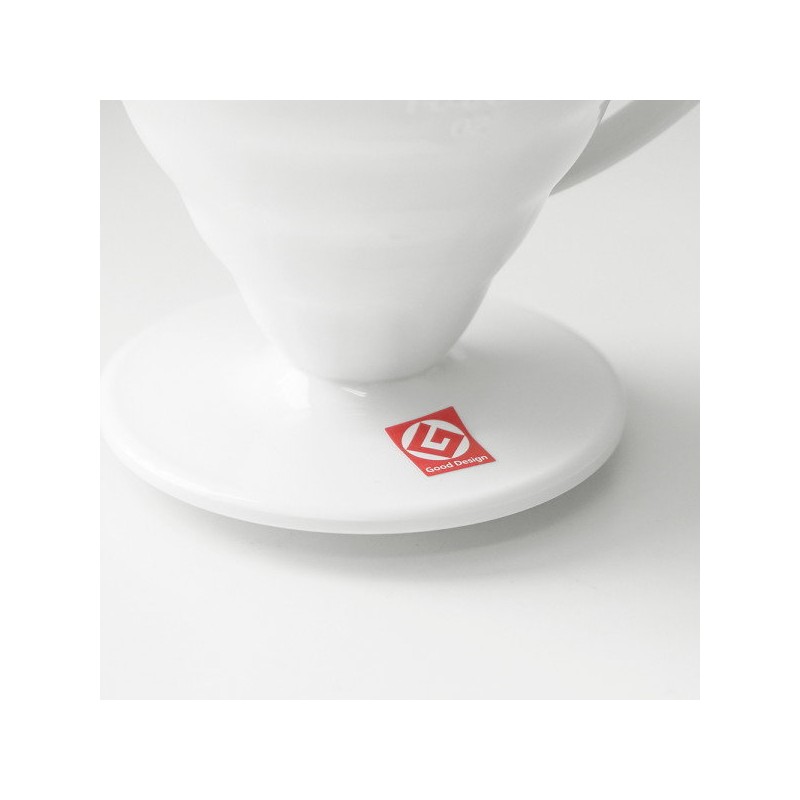 Hario V60 hand drip coffee dripper for 3~4 people (white)