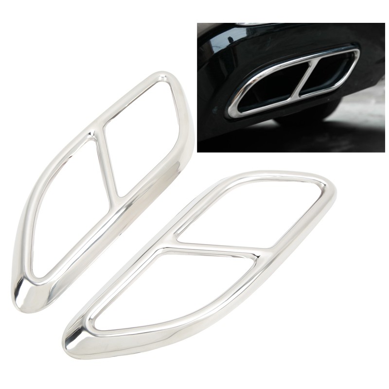 2PCS Quad Exhaust Tip Cover Tail Throat Decoration Replacement for